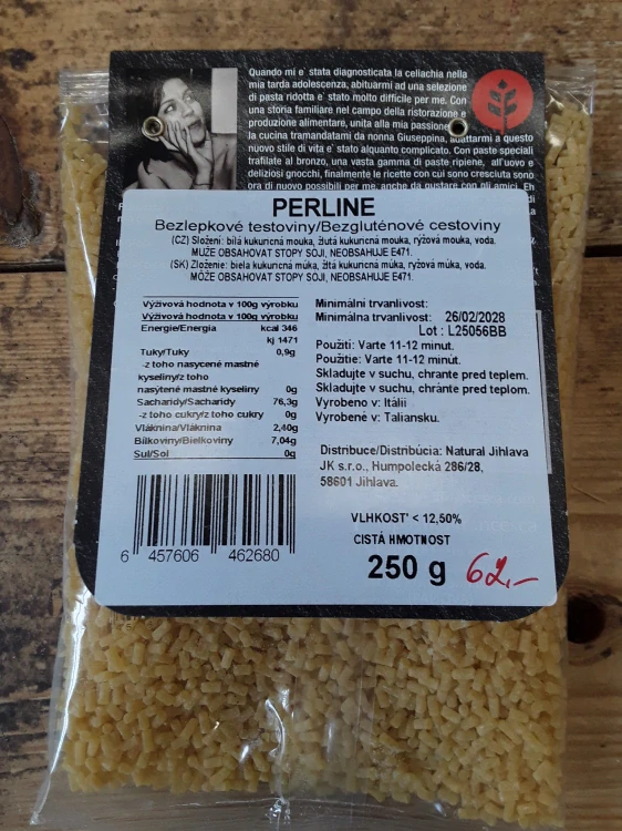 Bezlepkové těstoviny Perline