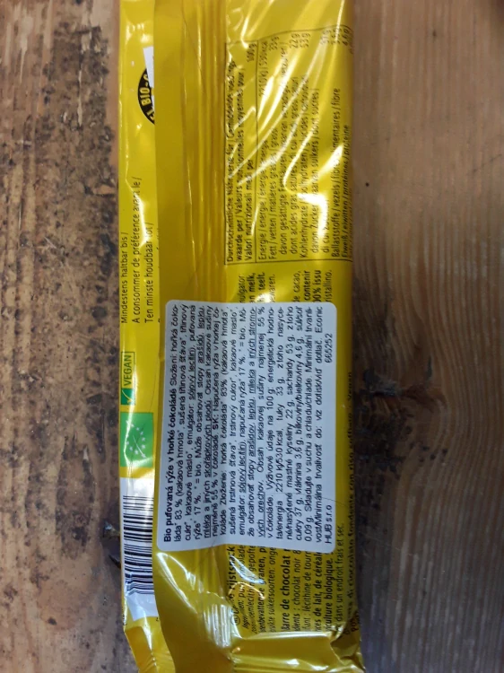 Bio pufovaná rýže v hořké čokoládě