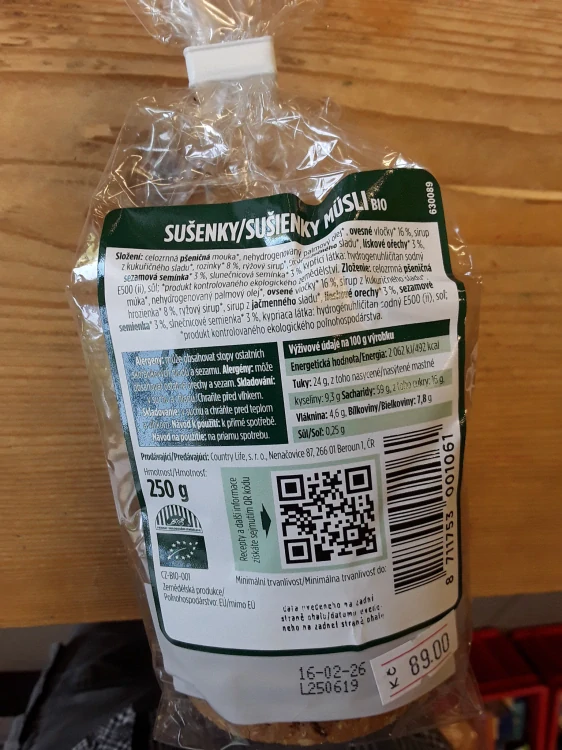 Sušenky müsli bio