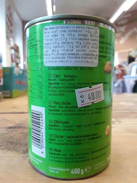 Cizrna sterilovaná ve slaném nálevu