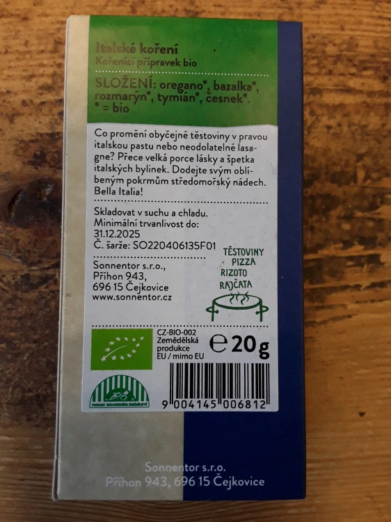 Italské koření bio