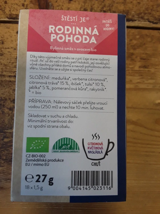 Rodinná pohoda - bylinná směs s ovocem bio