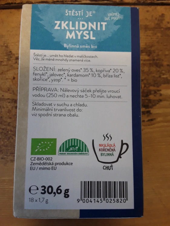 Zklidnit mysl - bylinná směs bio
