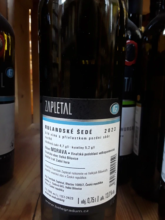 Rulandské šedé pozdní sběr 2023 suché
