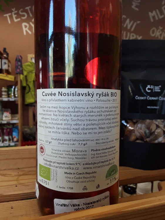 Nosislavský Ryšák Cuvée polosuché 2017 bio