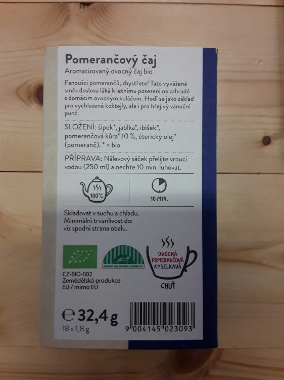 Pomerančový čaj sáčky