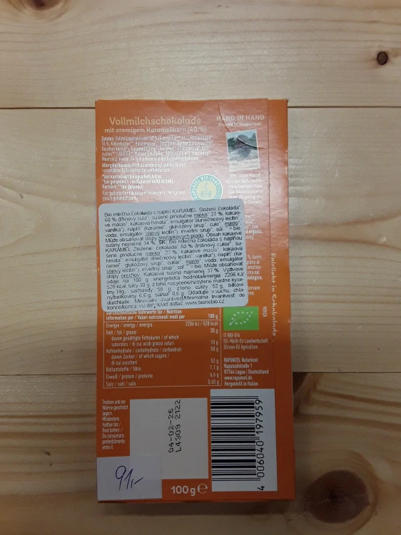 Čokoláda s karamelovou náplní