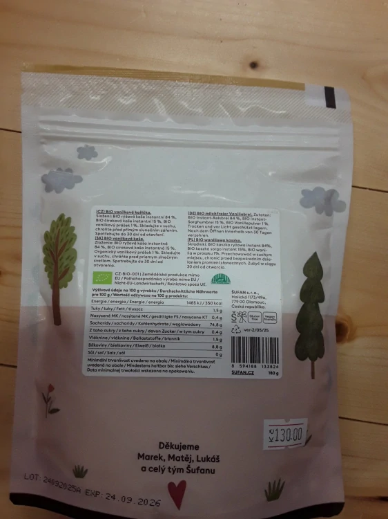BIO vanilková kašička