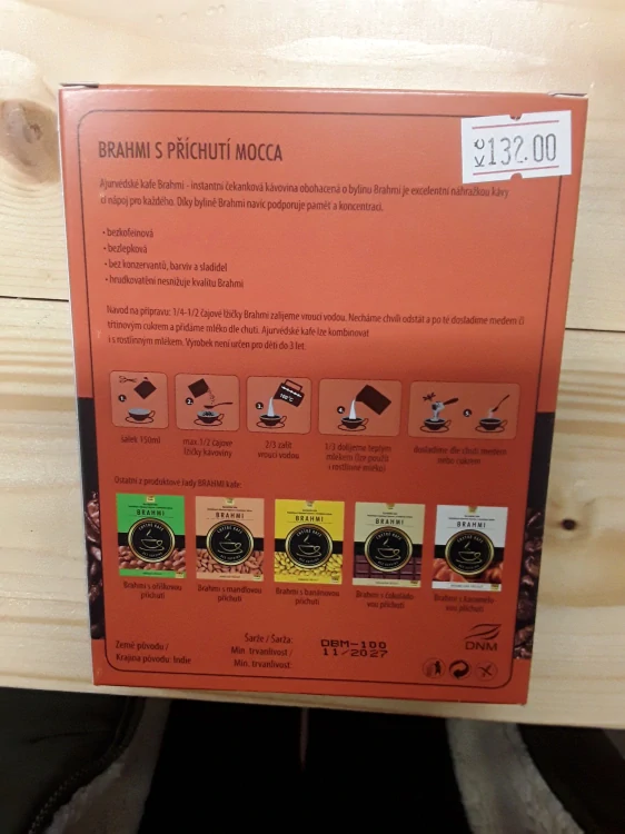 Ajurvéckské kafe brahmi s příchutí mocca