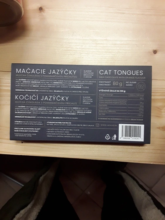 Kočičí jazýčky mléčná čokoláda