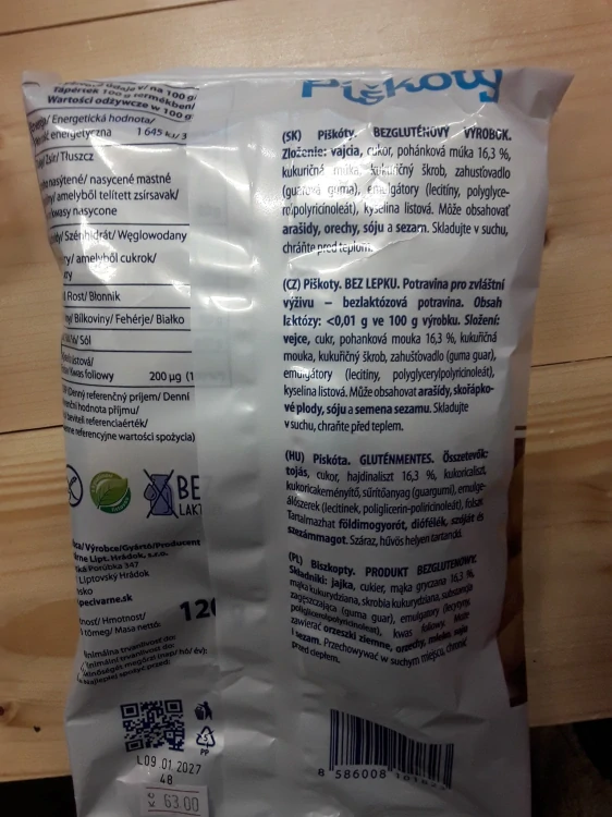 Piškoty bez lepku
