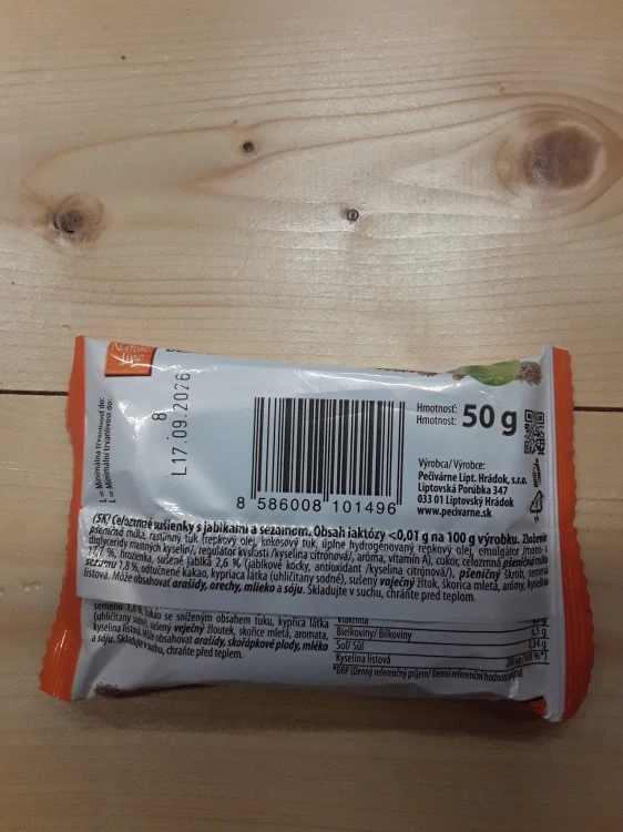 Celozrnné duetky jablka a sezam