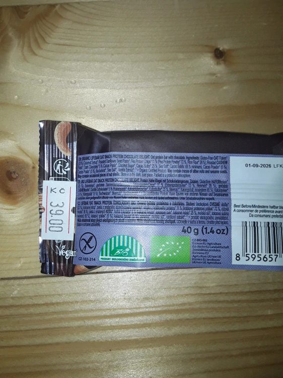 Bio ovesná tyčinka proteinová s čokoládou