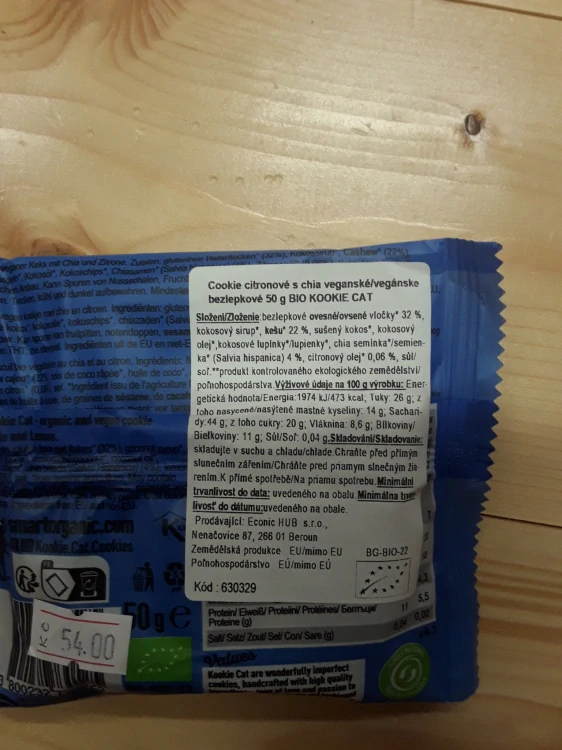 Cookie citronové s chia veganské, bezlepkové