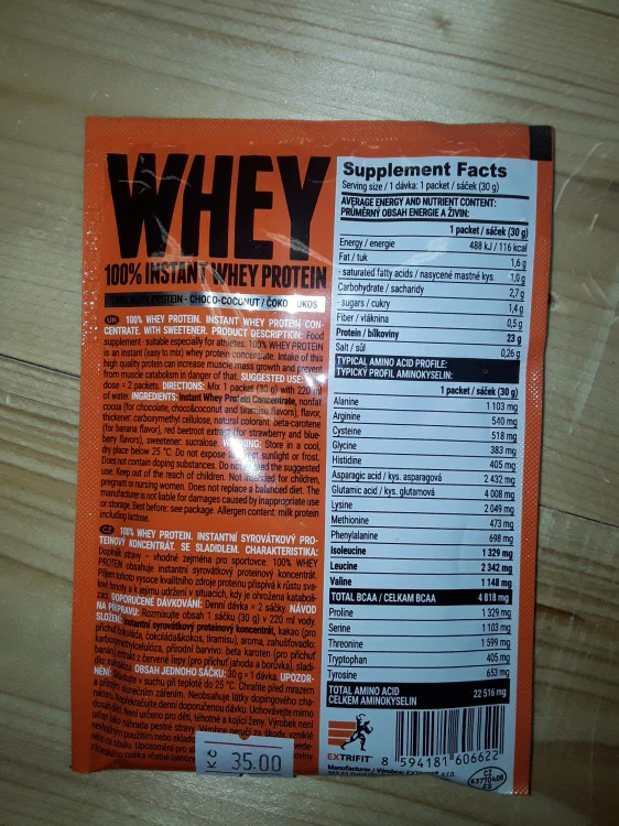 Doplňek stravy 100% instant whey protein