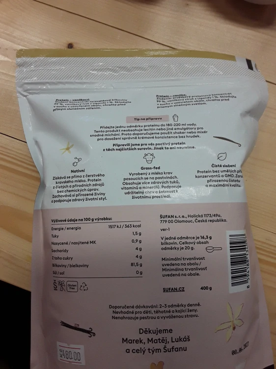 Syrovátkový protein vanilkový