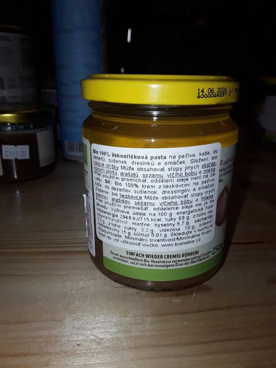 BIO lískooříšková pasta