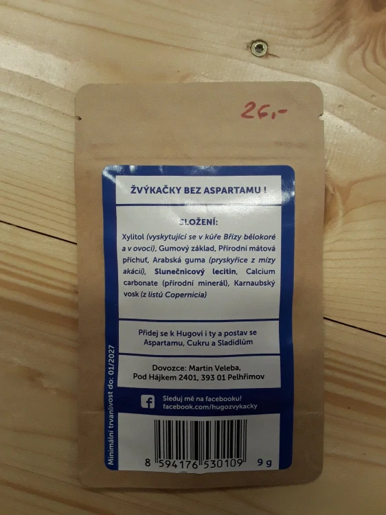 hugo žvýkačky peppermint