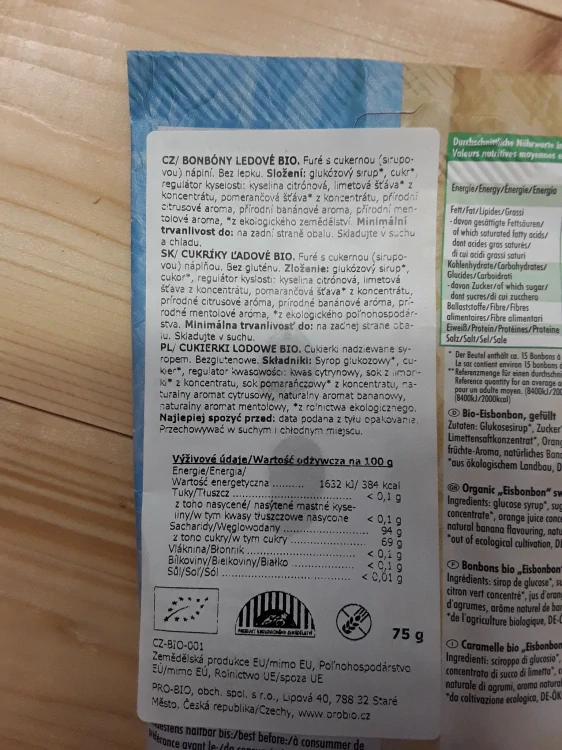 Bonbóny ledové bio