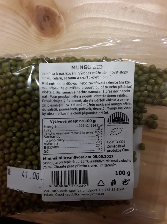 Bio mungo na klíčení