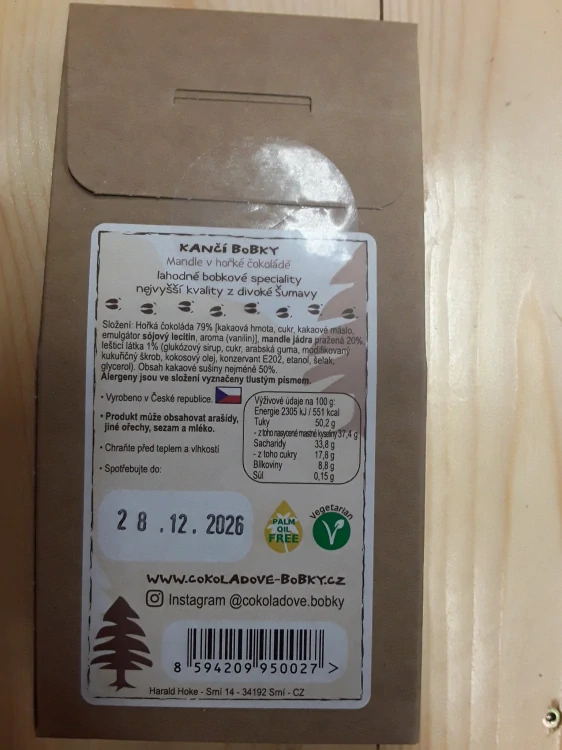 Kančí bobky: mandle v hořké čokoládě