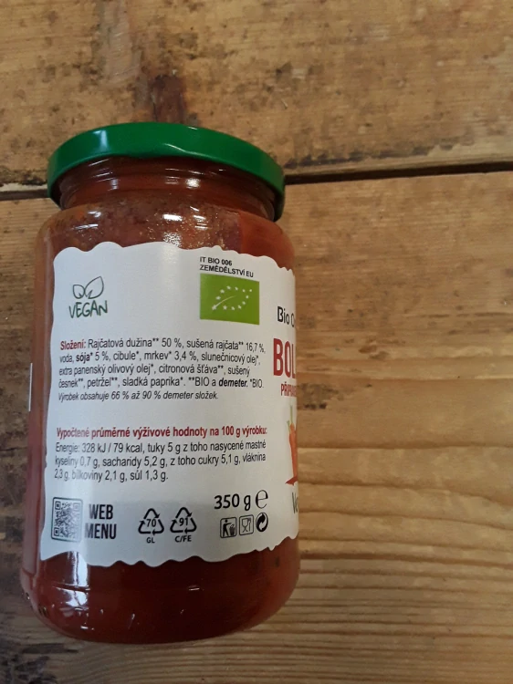 Bio Bolognese veganská omáčka