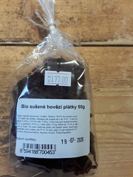 BIO sušené hovězí plátky