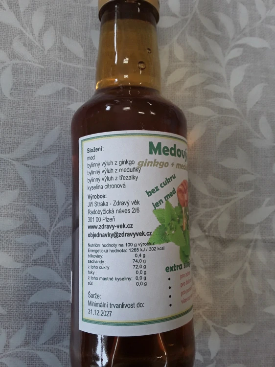 Medový sirup Ginkgo + meduňka + třezalka