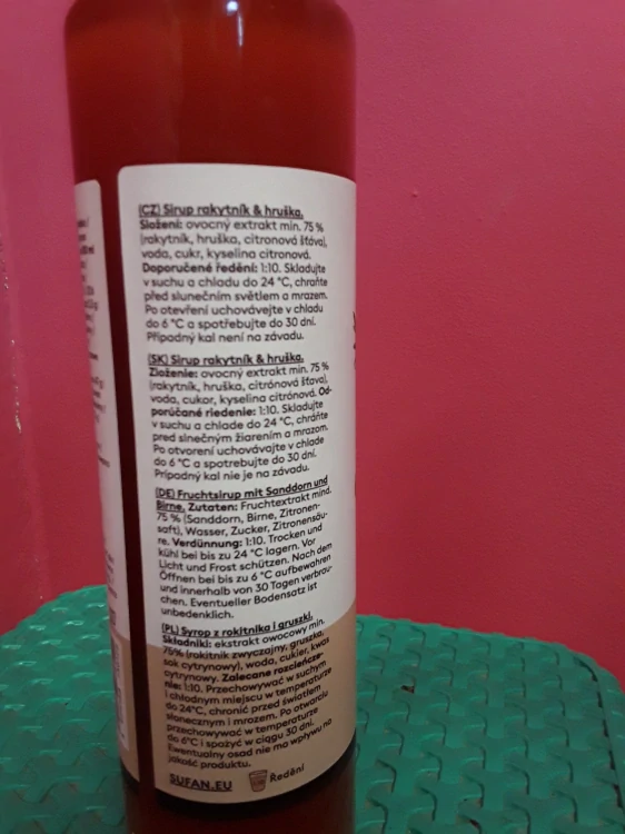 Šufan sirup rakytník & hruška