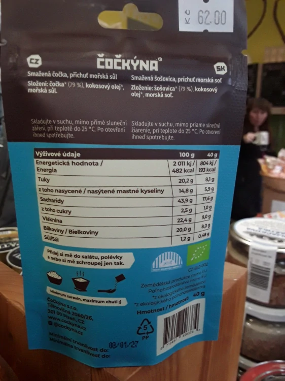 Čočkýna smažená čočka mořská sůl
