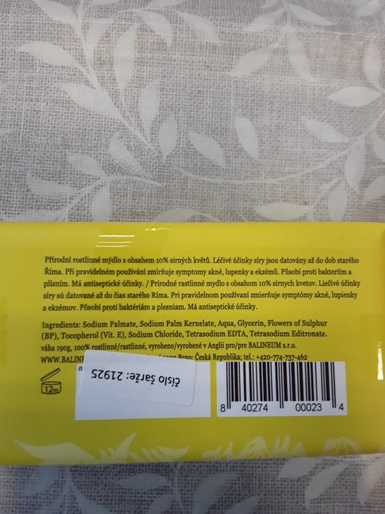 Balineum mýdlo sirné 10%