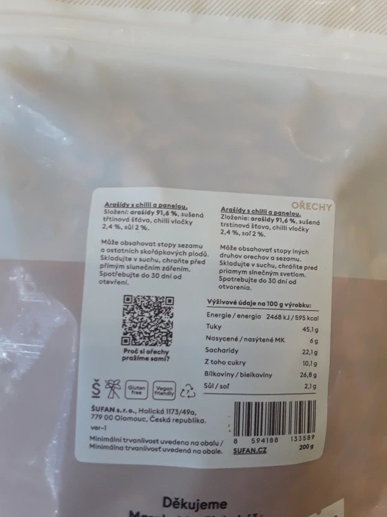 Arašídy s chilli a panelou
