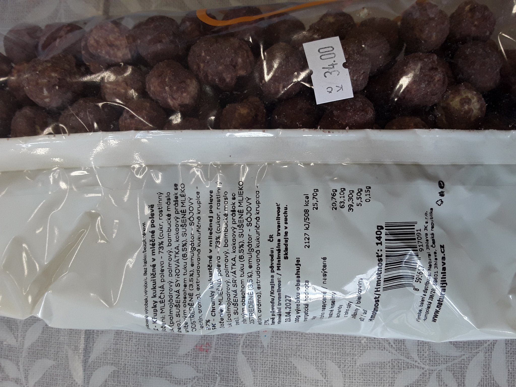 Křupky kukuřičné jogurt malina