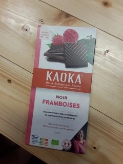 Bio fair trade hořká čokoláda s malinami