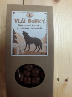Vlčí bobky: kokosové kostky v mléčné čokoládě