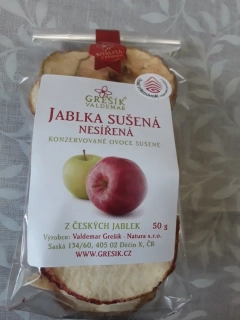 Jablka sušená nesířená